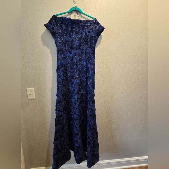 NWT, B Michael America Red Collection Textured Gown Navy Sz 6 - Picture 4 of 4